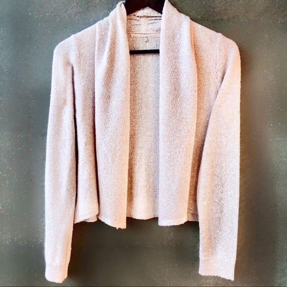 Anthro Knitted &Knotted Sequin Blush/Pink Cardigan - Picture 3 of 8